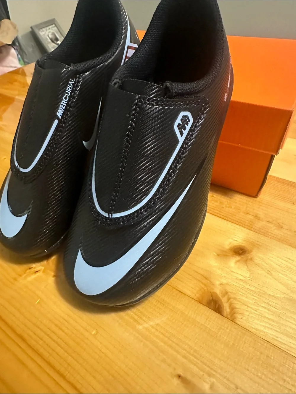 Nike Kids Black Sneakers with White Swoosh